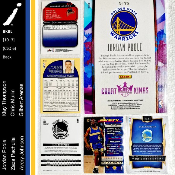 Golden State Warriors 6 Card Lot - BKBL [10_3] - Picture 2 of 14